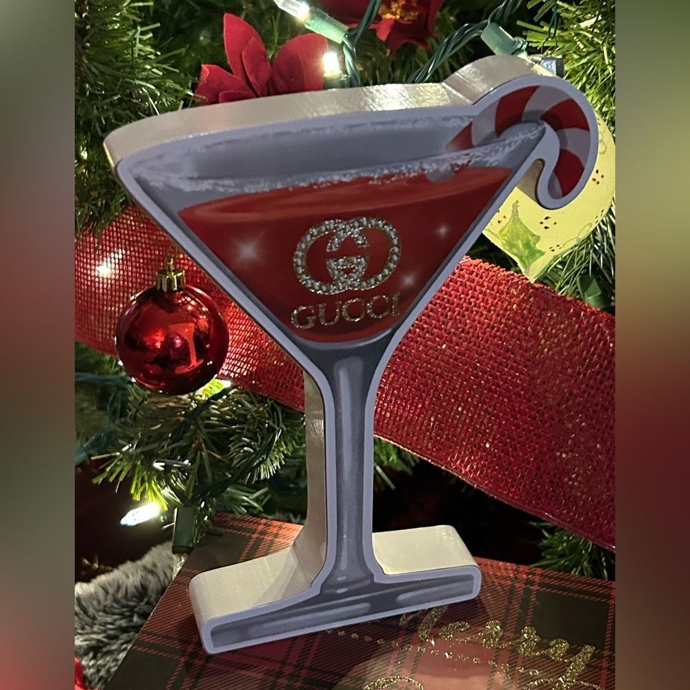 Gucci Red Martini Glass Art NWT - Picture 3 of 6